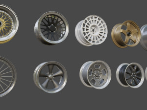 Collection of Wheels and Tires 3D Модель