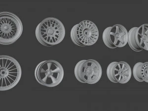 Collection of Wheels and Tires 3D Model