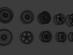 Collection of Wheels and Tires 3D Модель