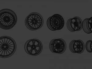 Collection of Wheels and Tires 3D Model