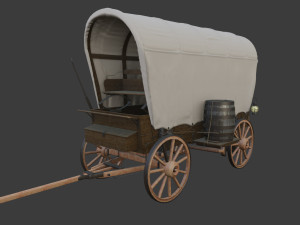 Wagons en bois anciens Modèle 3D