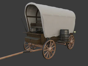 Antique Wood Wagons 3D Model