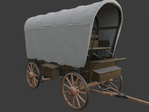 Wagons en bois anciens Modèle 3D