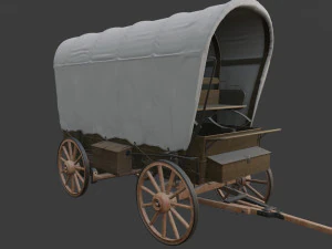 Antique Wood Wagons 3D Model