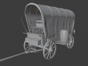 Wagons en bois anciens Modèle 3D
