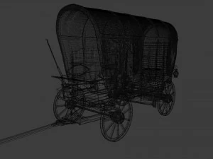 Antique Wood Wagons 3D Model