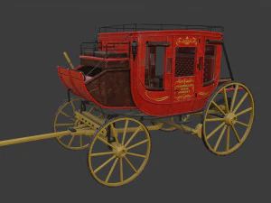 Antique Wood Wagons 3D Model