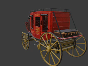 Antique Wood Wagons 3D Model