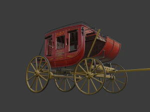 Antique Wood Wagons 3D Model