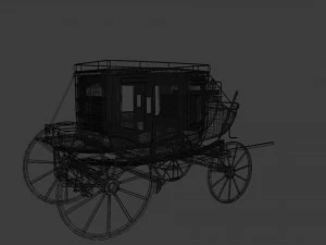 Antique Wood Wagons 3D Model