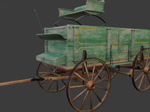 Wagons en bois anciens Modèle 3D