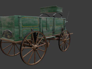 Antique Wood Wagons 3D Model