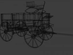 Antique Wood Wagons 3D Model