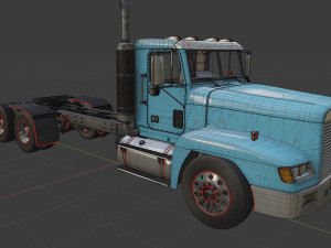 Freightliner FLD Semi Truck 3D Model