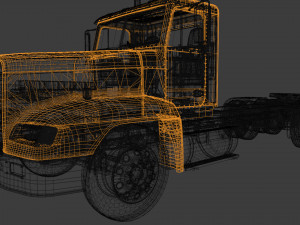 Freightliner FLD Semi Truck 3D Model