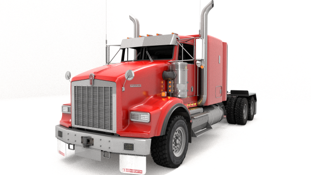 Kenworth T800 Semi Truck Heavy Haul 3D Модель .c4d .max .obj .3ds .fbx .stl .blend 