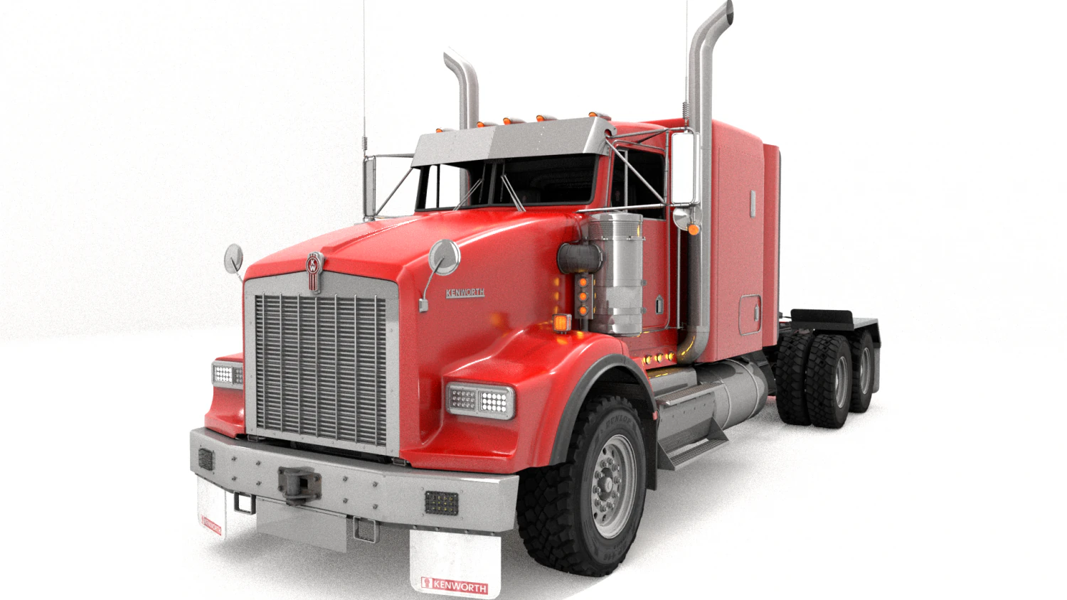 Kenworth T800 Semi Truck Heavy Haul 3D Model .c4d .max .obj .3ds .fbx .stl .blend 