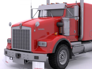 Kenworth T800 Semi Truck Heavy Haul 3D Model