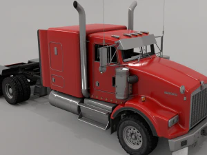 Kenworth T800 Semi Truck Heavy Haul 3D Model