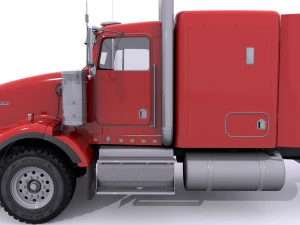 Kenworth T800 Semi Truck Heavy Haul 3D Model