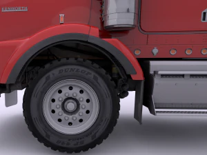 Kenworth T800 Semi Truck Heavy Haul 3D Model