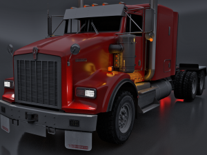 Kenworth T800 Semi Truck Heavy Haul 3D Модель