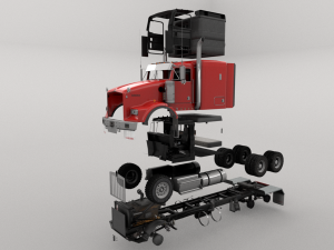 Kenworth T800 Semi Truck Heavy Haul 3D Модель