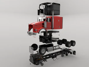Kenworth T800 Semi Truck Heavy Haul 3D Model