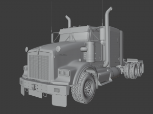 Kenworth T800 Semi Truck Heavy Haul 3D Модель