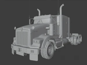 Kenworth T800 Semi Truck Heavy Haul 3D Model