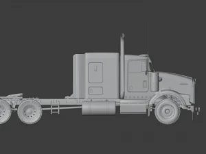 Kenworth T800 Semi Truck Heavy Haul 3D Model