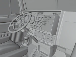 Kenworth T800 Semi Truck Heavy Haul 3D Model