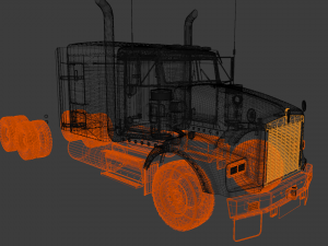 Kenworth T800 Semi Truck Heavy Haul 3D Модель