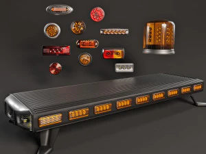 Coleta de luzes de emerg&ecirc;ncia e marcadores Modelo 3D