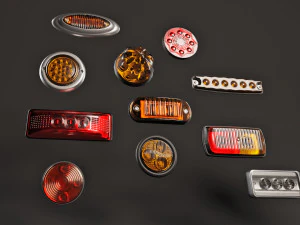 Coleta de luzes de emerg&ecirc;ncia e marcadores Modelo 3D