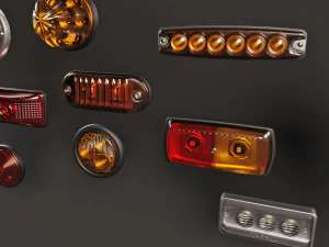 Coleta de luzes de emerg&ecirc;ncia e marcadores Modelo 3D
