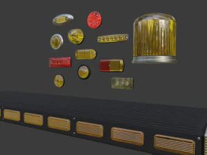 Coleta de luzes de emerg&ecirc;ncia e marcadores Modelo 3D