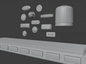 Coleta de luzes de emerg&ecirc;ncia e marcadores Modelo 3D