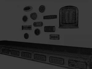 Coleta de luzes de emerg&ecirc;ncia e marcadores Modelo 3D