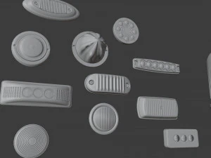 Coleta de luzes de emerg&ecirc;ncia e marcadores Modelo 3D