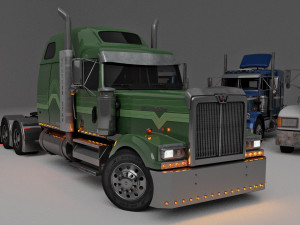 Western Star 4900 EX Semi Truck 3D Model