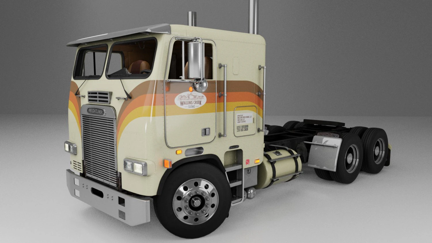 Freightliner FLT - FLA Cabover Semi Truck 3D Model .c4d .max .obj .3ds .fbx .stl .blend 