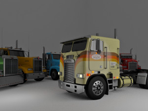 Freightliner FLT - FLA Cabover Semi Truck Modelo 3D