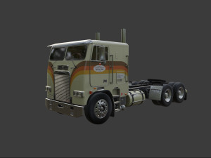 Freightliner FLT - FLA Cabover Semi Truck Modelo 3D