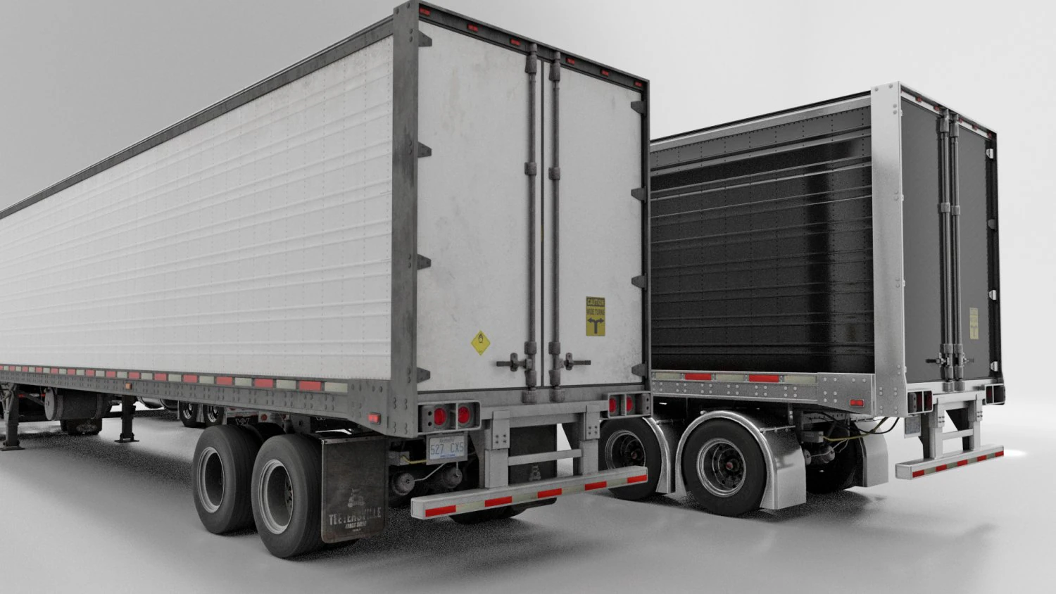 Semi Trailer - Great Dane Reefer 3D Model .c4d .max .obj .3ds .fbx .stl .blend 
