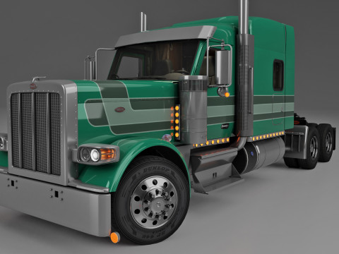 Peterbilt 589 Semi Truck 3D Model