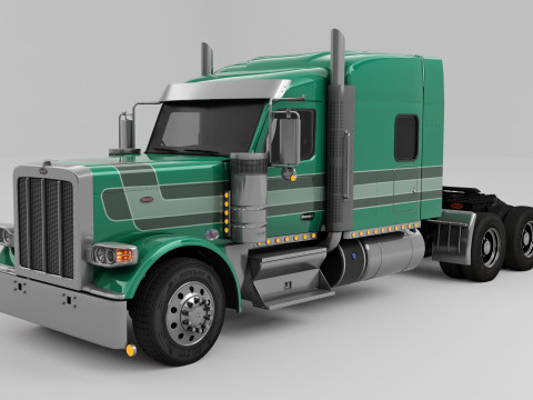 Peterbilt 589 Semi Truck 3D Model