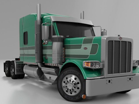 Peterbilt 589 Semi Truck 3D Model