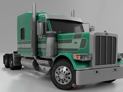 Peterbilt 589 Semi Truck 3D Model