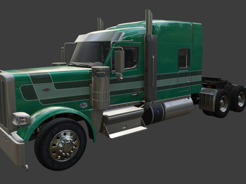 Peterbilt 589 Semi Truck 3D Model